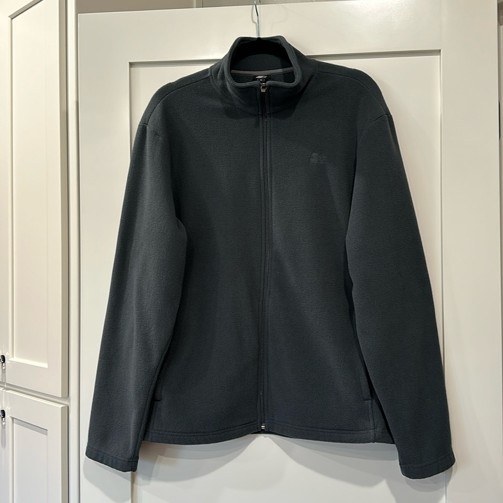 Starter Full Zip Fleece Gray Medium